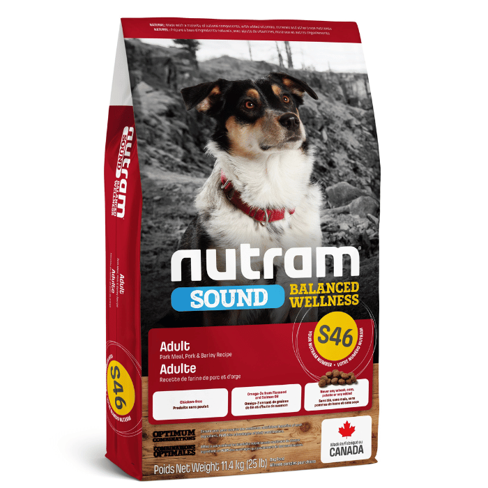 Sherbrooke Canin 25 lbs Nourriture pour chiens Nutram Sound au Porc