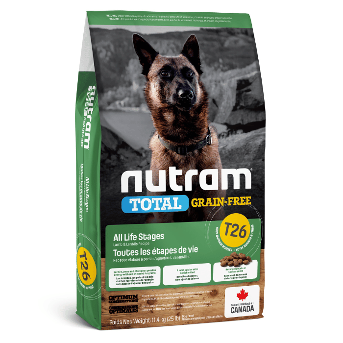 Sherbrooke Canin 25 lbs Nourriture pour chiens Nutram Total Agneau et lentilles