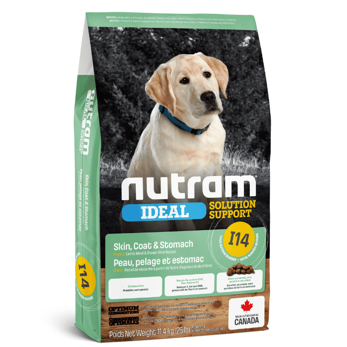 Sherbrooke Canin 25 lbs Nourriture pour chiot Nutram Idéal Peau, Pelage Et Estomac Sensible Agneau Et Riz Brun