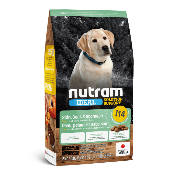 Sherbrooke Canin 25 lbs Nourriture pour chiot Nutram Idéal Peau, Pelage Et Estomac Sensible Agneau Et Riz Brun