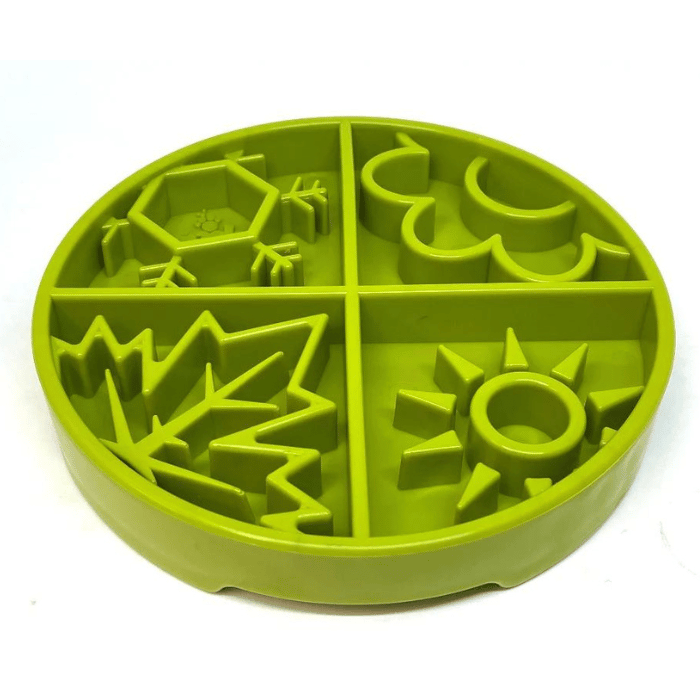 Sodapup bols pour chien bol d'alimentation lente d'enrichissement peu profond / quatre saisons pour chiens