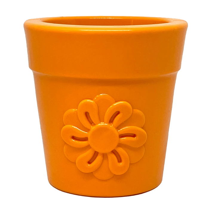 Sodapup jouets pour chien Orange Pot de fleurs - bol &amp; distributeur de gâteries