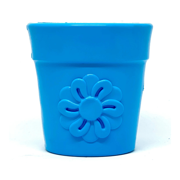 Sodapup jouets pour chien Bleu Pot de fleurs - bol &amp; distributeur de gâteries