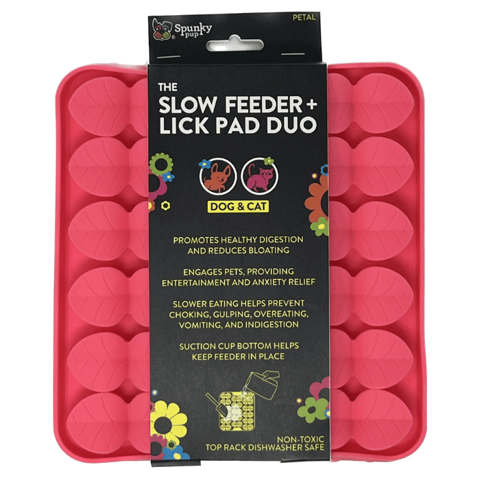 Spunky pup Rose Bol ralentisseur lick mat fleurs - carré