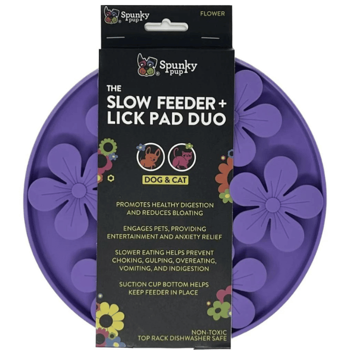 Spunky pup Bol ralentisseur lick mat fleurs - rond