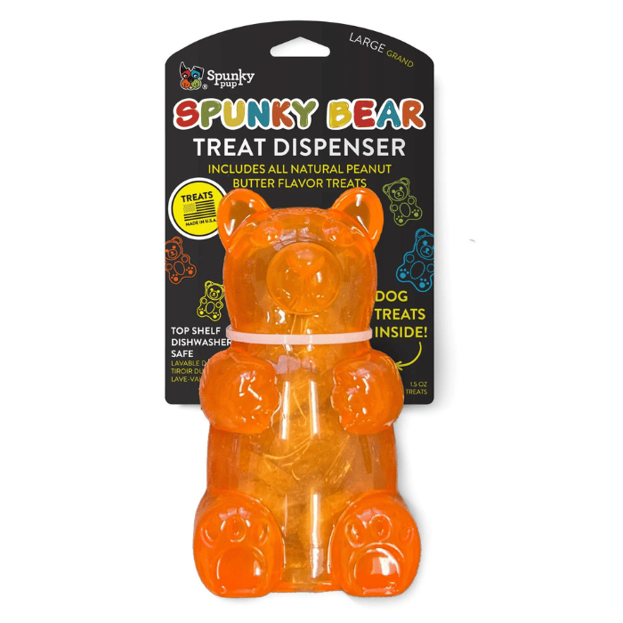 Spunky pup jouets pour chien Gummy Bear : l'ours distributeur de friandises