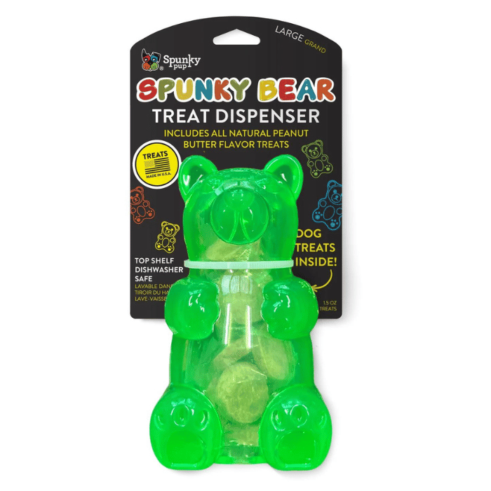 Spunky pup jouets pour chien Gummy Bear : l'ours distributeur de friandises