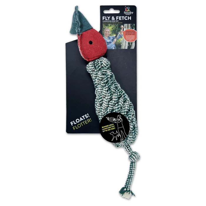 Spunky pup jouets pour chien Jouet pour chien à lancer - Fly & Fetch - Canard en corde
