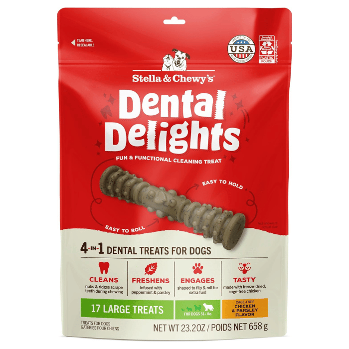 Stella &amp; Chewy&#39;s Large Gâteries dentaire Dental Delights gros format 23.2oz