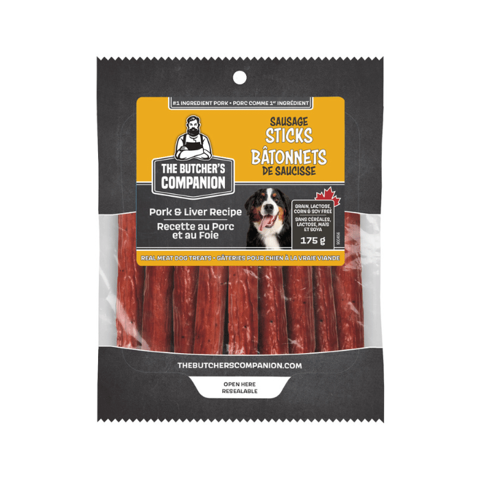 The butcher's companion Bâtonnets de saucisse Porc et Foie 175g Bâtonnets de saucisse Porc et Foie 175g
