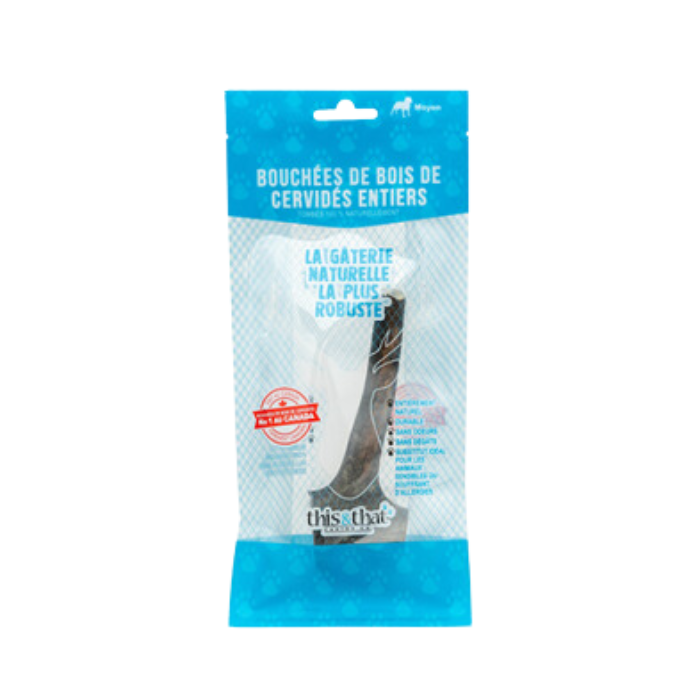 This &amp; That Canine Co bois de cerf Medium Bois de cerf entier pour chien Bois de cerf entier pour chien