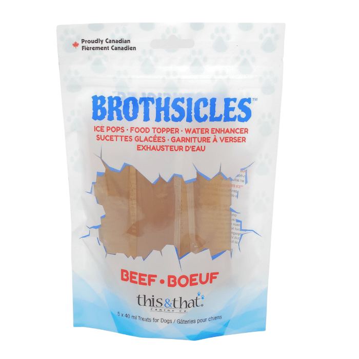 This &amp; That Canine Co bully Brothsicles au boeuf gâteries pour chiens 5x 40ml