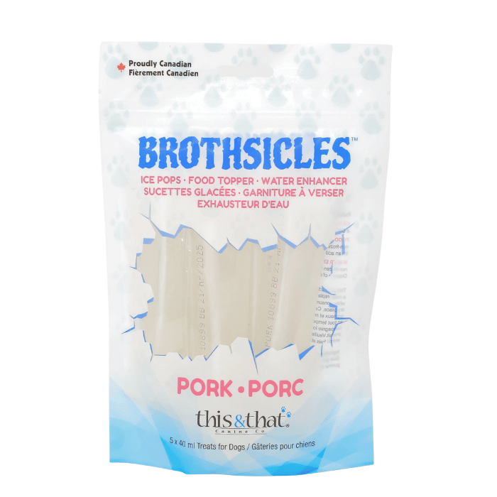 This & That Canine Co bully Brothsicles au porc gâteries pour chiens 5x 40ml