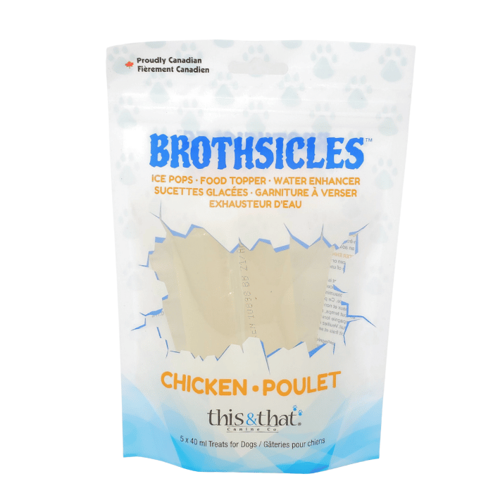 This &amp; That Canine Co bully Brothsicles au poulet gâteries pour chiens 5x 40ml