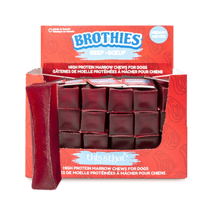 This & That Canine Co fromage Gâteries de moelle protéinées à mâcher pour chiens, Brothies This & That au boeuf Gâteries de moelle protéinées à mâcher pour chiens, Brothies This & That au boeuf