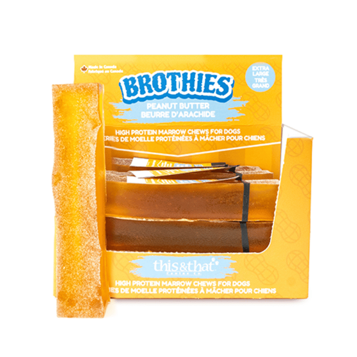 This & That Canine Co fromage Gâteries de moelle protéinées à mâcher pour chiens, Brothies This & That Beurre de peanut Gâteries de moelle protéinées à mâcher pour chiens, Brothies This & That Beurre de peanut