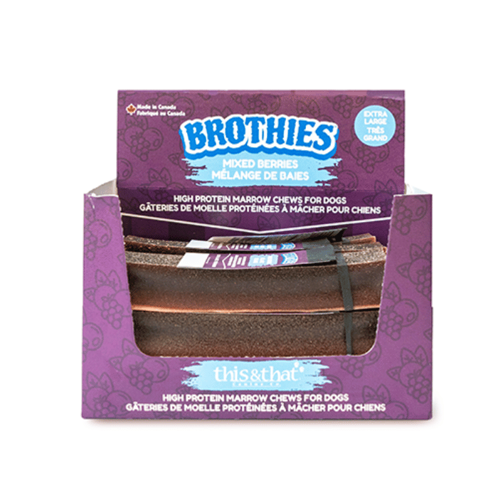 This & That Canine Co fromage Gâteries de moelle protéinées à mâcher pour chiens, Brothies This & That Mélange de baies Gâteries de moelle protéinées à mâcher pour chiens, Brothies This & That Mélange de baies