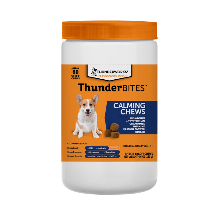 Thundershirt calmant 60 comprimés Calmant à croquer pour chien Mélatonine Calmant à croquer pour chien Mélatonine