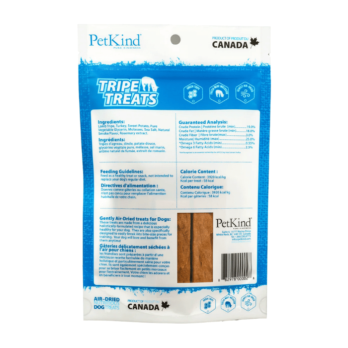 Tripett Gâteries Gâterie pour chien Tripes vertes d'agneau Petkind 6oz