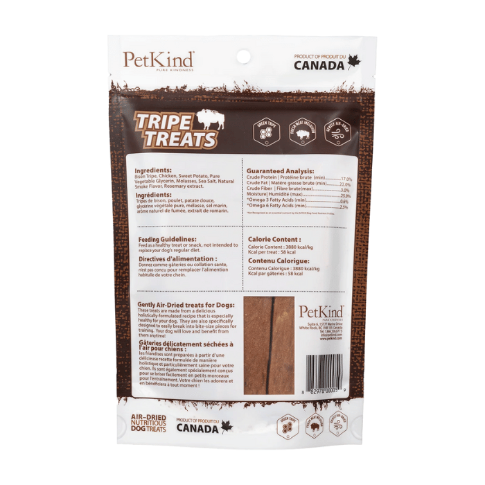 Tripett Gâteries Gâterie pour chien Tripes vertes de bison Petkind 6oz