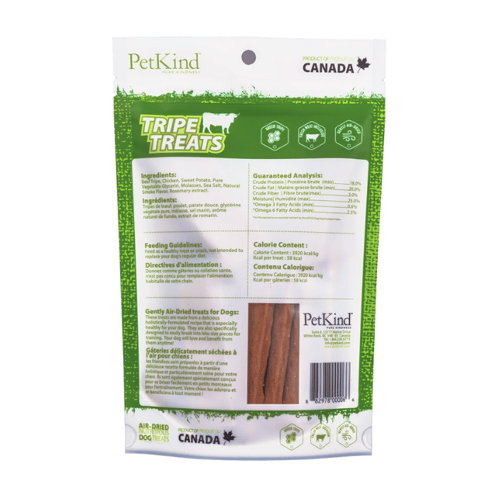 Tripett Gâteries Gâterie pour chien Tripes vertes de boeuf Petkind 6oz