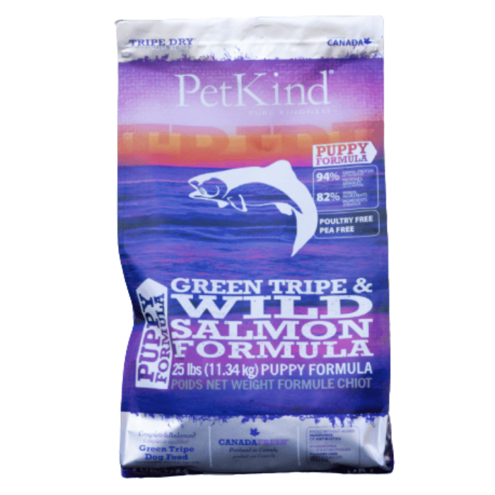 Tripett nourriture Nourriture pour chiot Petkind trippes vertes et saumon sauvage Nourriture pour chiot Petkind trippes vertes et saumon sauvage