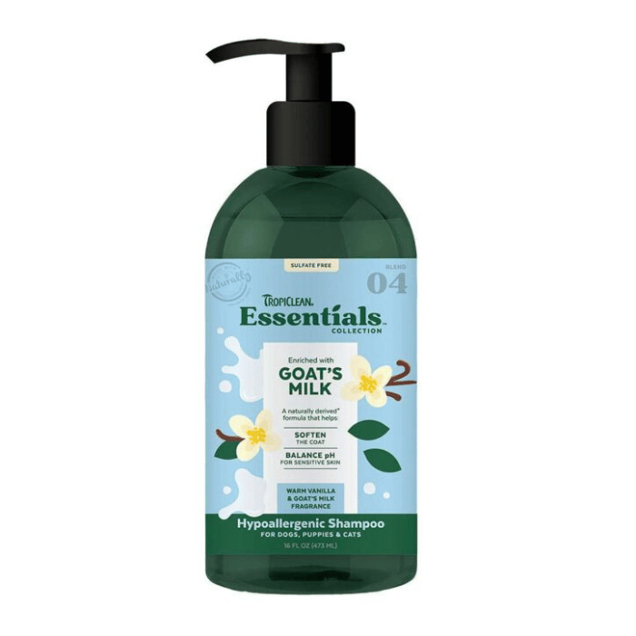 Tropiclean shampoing Essentials – Shampoing hypoallergénique au lait de chèvre 16 oz