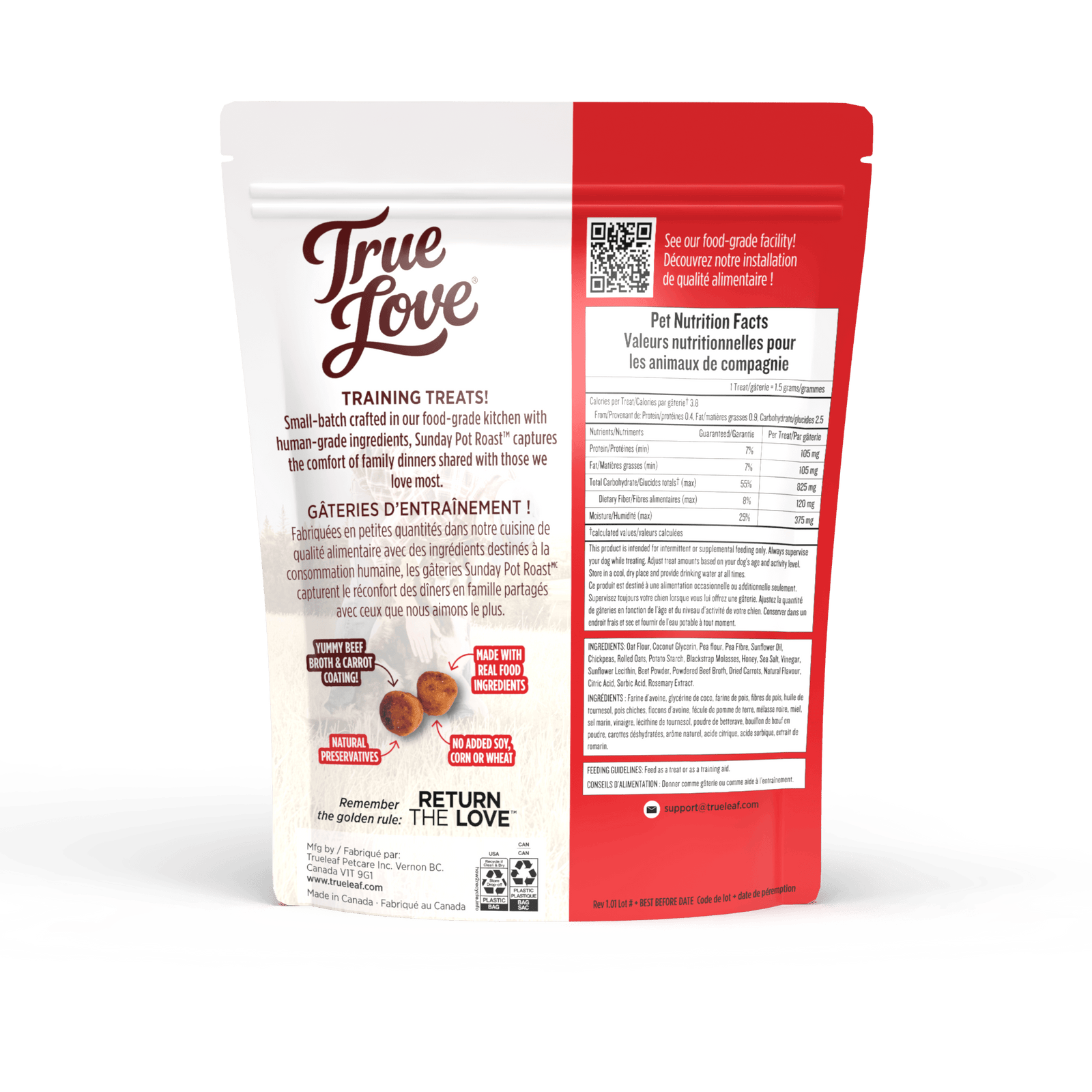 Trueleaf Gâteries True Leaf True Love Rôti du Dimanche Gâterie Molle pour Chien 142g True Leaf True Love Rôti du Dimanche - Gâterie Chien | Sherbrooke Canin