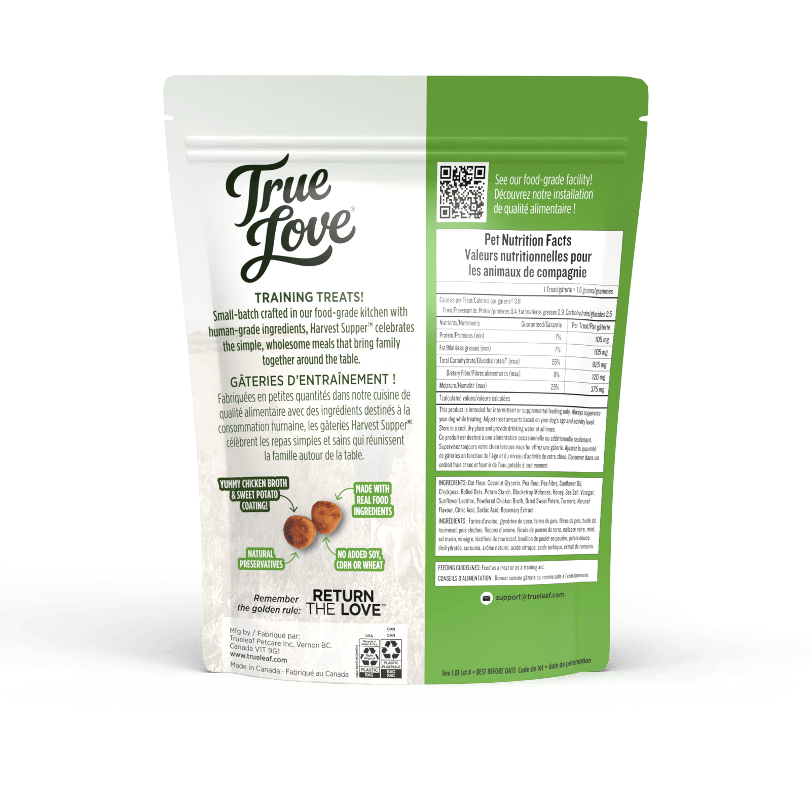 Trueleaf Gâteries True Leaf True Love Souper des Récoltes Gâterie Molle pour Chien 142g True Leaf True Love Souper des Récoltes - Gâterie Chien | Sherbrooke Canin