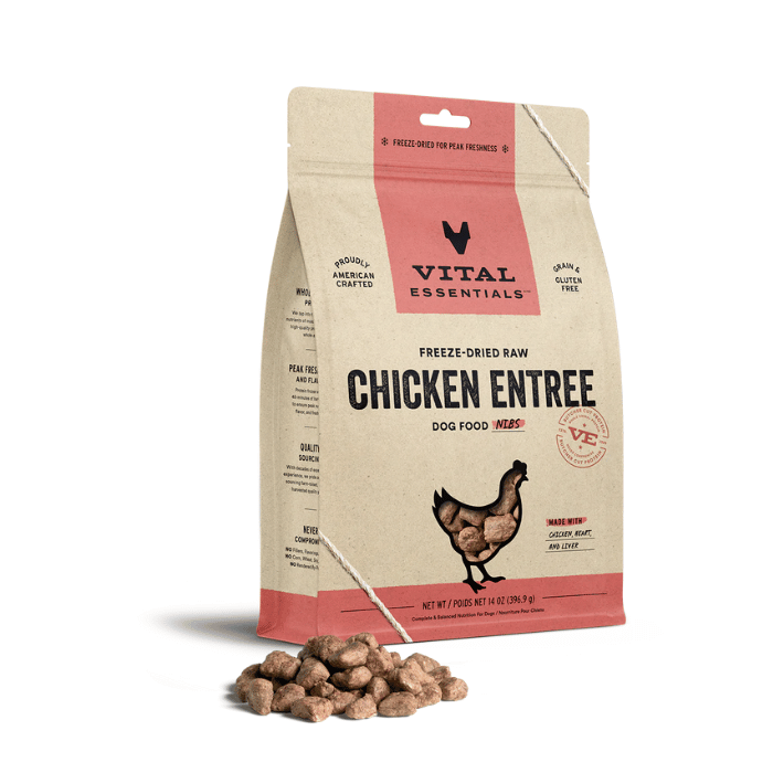 Vital Essentials 14oz Bouchées de poulet Lyophilisées pour chiens