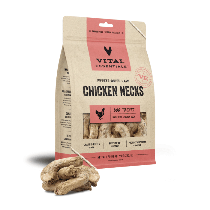 Freeze-dried chicken necks for dogs 9oz