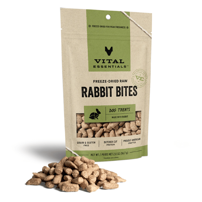 Vital Essentials Gâteries Friandises sans grains lyophilisées au lapin 2oz