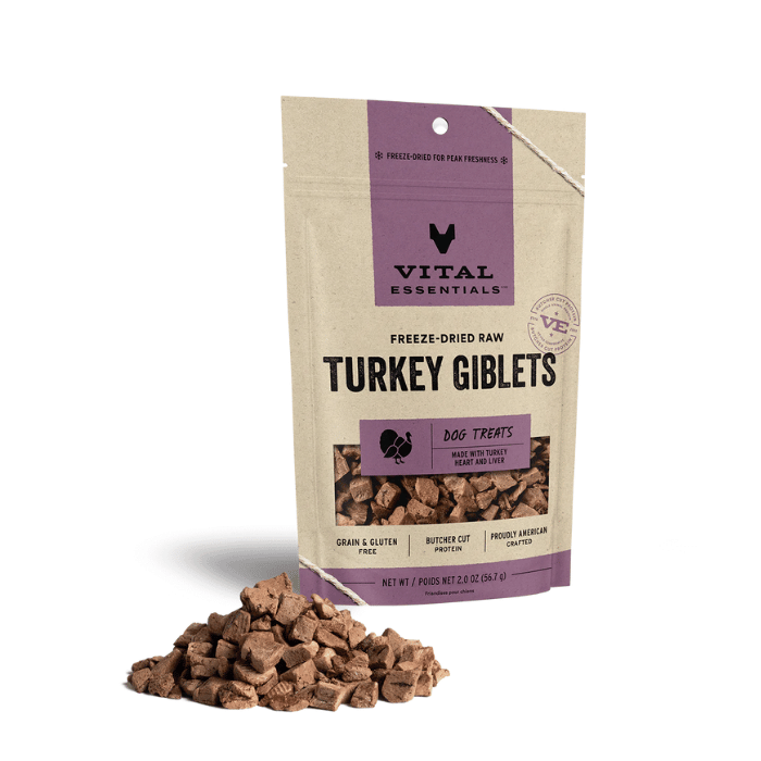 Vital Essentials Gâteries lyophilisée abats de dinde pour chiens 2oz