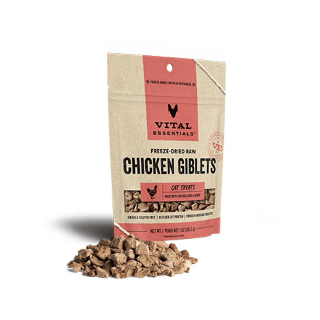 Vital Essentials Gâteries lyophilisée abats de poulet pour chat 1oz Gâteries lyophilisée abats de poulet pour chat 1oz