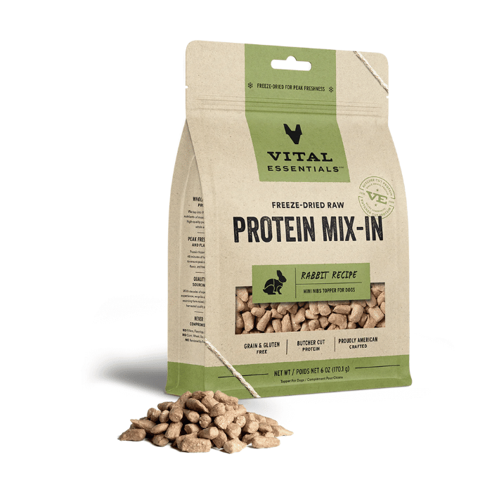 Vital Essentials Mini bouchées au lapin - Mix-in Lyophilisées pour chiens