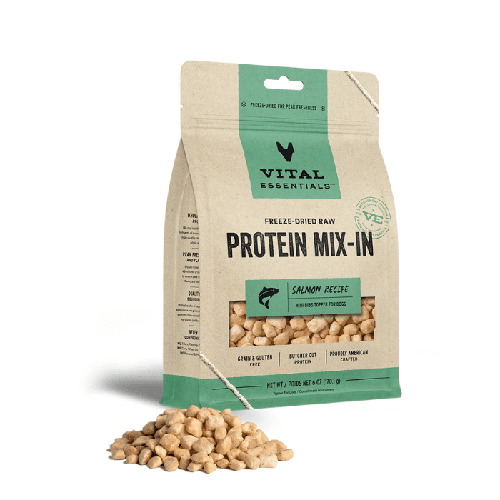 Vital Essentials Mini bouchées au saumon - Mix-in Lyophilisées pour chiens