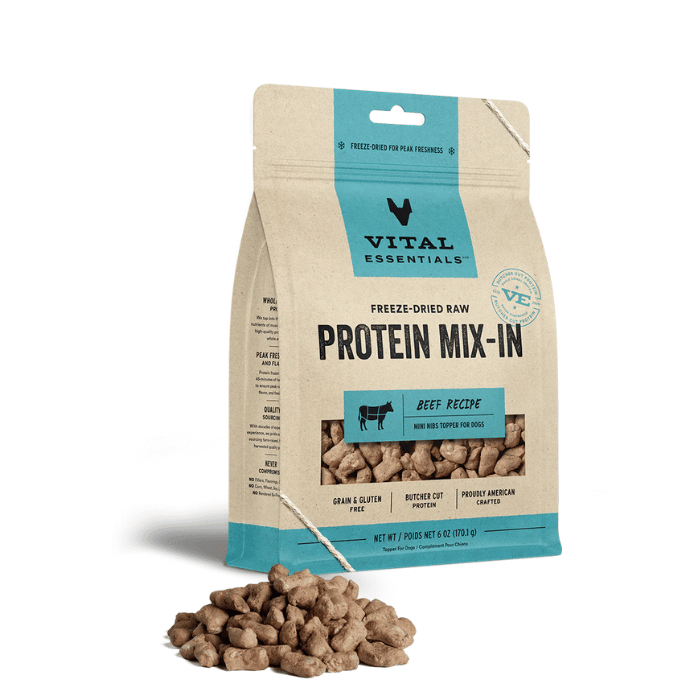 Vital Essentials Mini bouchées de boeuf - Mix-in Lyophilisées pour chiens