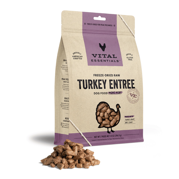 Vital Essentials Mini bouchées de dinde Lyophilisées pour chiens