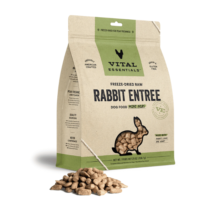 Vital Essentials Mini bouchées de lapin - Lyophilisées pour chiens