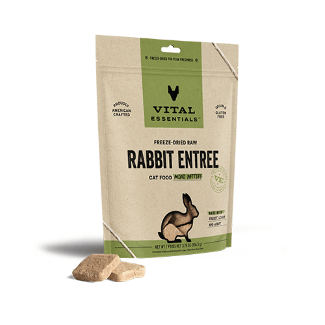 Vital Essentials Mini galette de Nourriture Crue Lyophilisée pour Chats - Lapin Mini galette de Nourriture Crue Lyophilisée pour Chats - Lapin