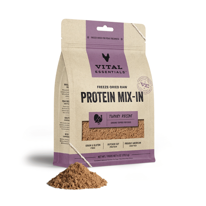 Vital Essentials Mix-In de Protéines Crues Lyophilisées - Topper Moulu pour Chiens 170g