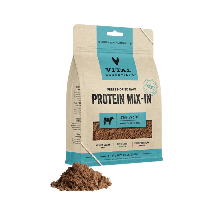 Vital Essentials Topper de boeuf - Mix-in Lyophilisées pour chiens 6oz