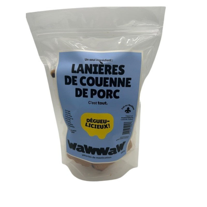 Wawwaw Gâteries Wawwaw - Lanières de porc pour chien, sac de 250g Wawwaw - Lanières de porc pour chien, sac de 250g