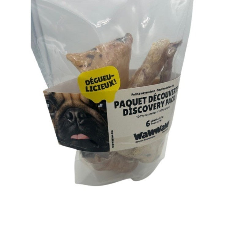 Wawwaw Gâteries Wawwaw - Paquet découverte pour petit chien, sac de 6 morceaux assortis Wawwaw - Paquet découverte pour petit chien, sac de 6 morceaux assortis