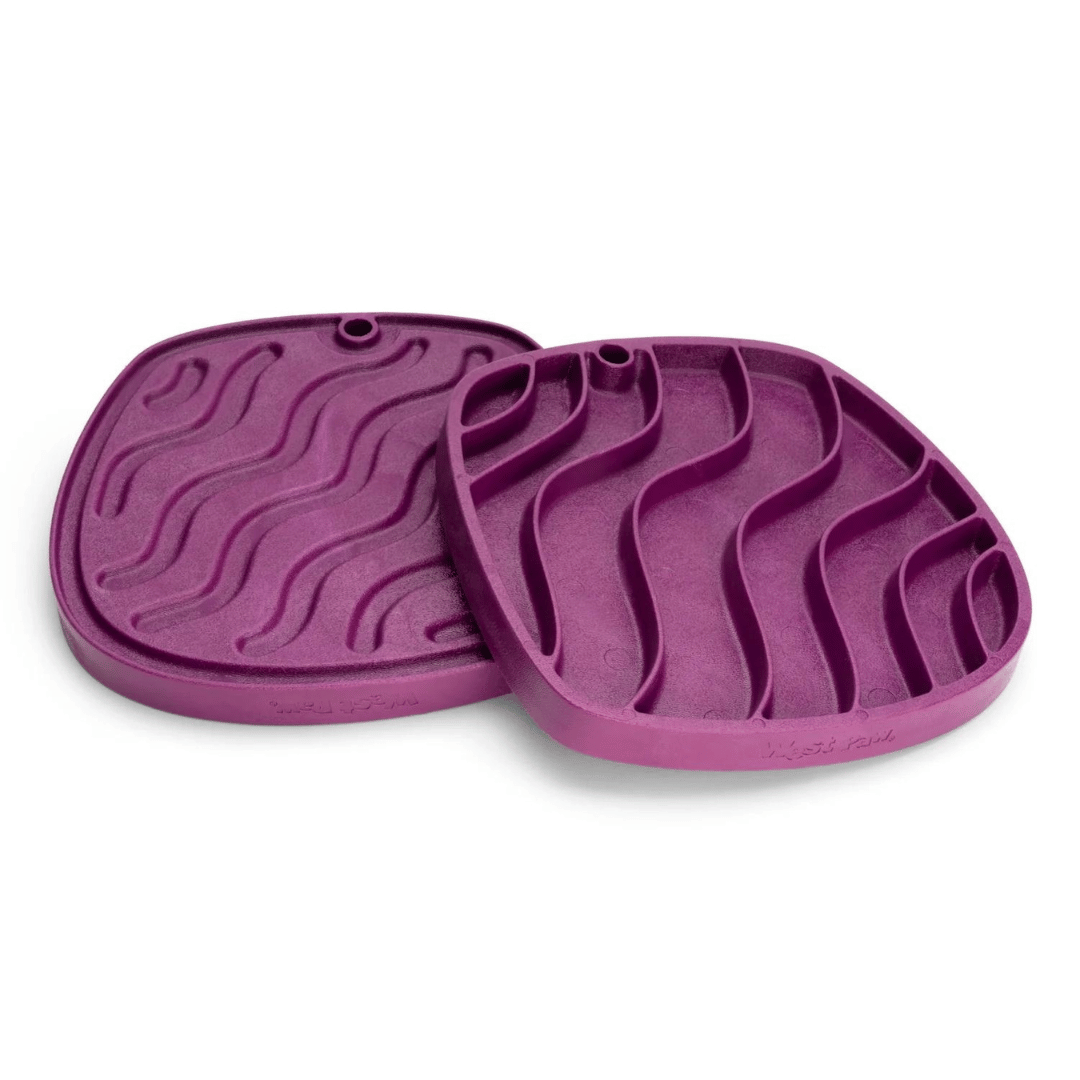 West Paw Rouge tropique Waves Feast Mat : Le Tapis d’Enrichissement Ultime pour un Festin