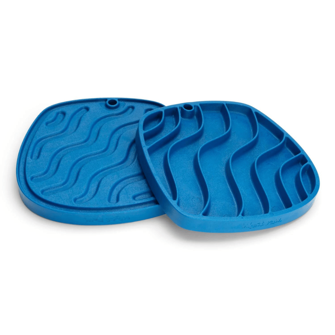 West Paw Bleu Waves Feast Mat : Le Tapis d’Enrichissement Ultime pour un Festin