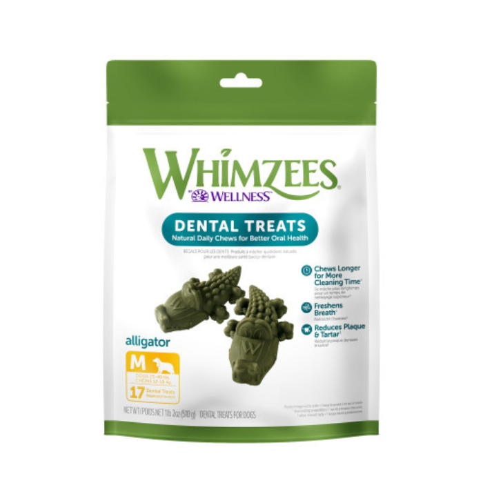 Whimzees Gâteries Medium Whimzees Alligator en sac 12.7oz Whimzees Alligator en sac 12.7oz
