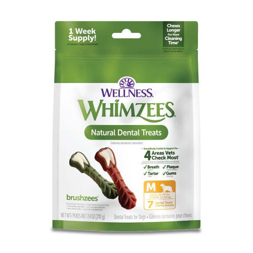 Whimzees Gâteries Medium Whimzees Brosse à dents en sac 12.7oz Whimzees Brosse à dents en sac 12.7oz