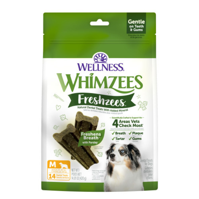 Whimzees Gâteries Medium Whimzees Freshzees Friandises Dentaires Naturelles pour Chiens Whimzees Freshzees Friandises Dentaires Naturelles pour Chiens
