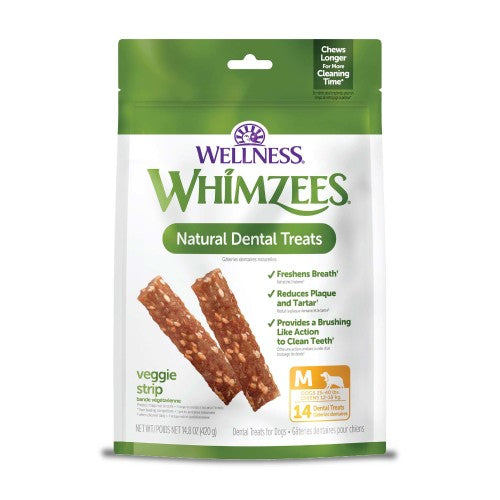 Whimzees Gâteries Medium Whimzees Veggie Strip en sac 12.7oz Whimzees Veggie Strip en sac 12.7oz